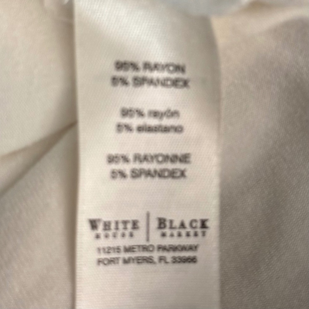 WHBM Women XXS Short Sleeve White Tie Front Peasant Top Coquette Coastal Office - Picture 7 of 8
